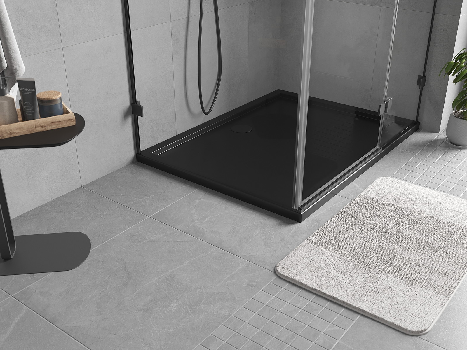 Mexen Flow brodzik prostokątny slim 100 x 120 cm, czarny mat - 46R701012
